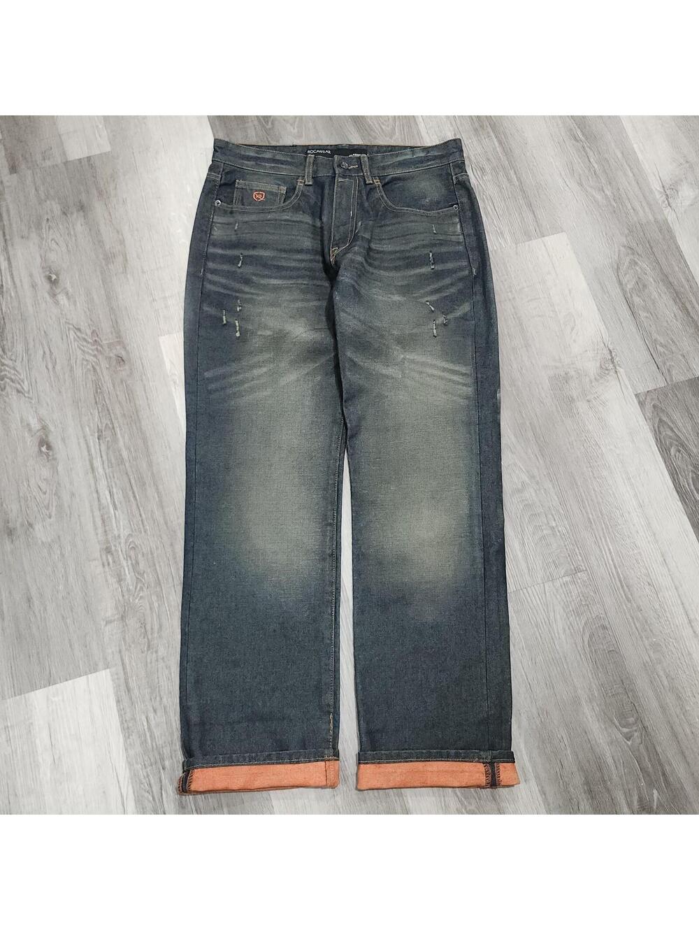Vintage Y2K Rocawear Jeans Wash Skater Punk Baggy Loose Southpole Style 34x34